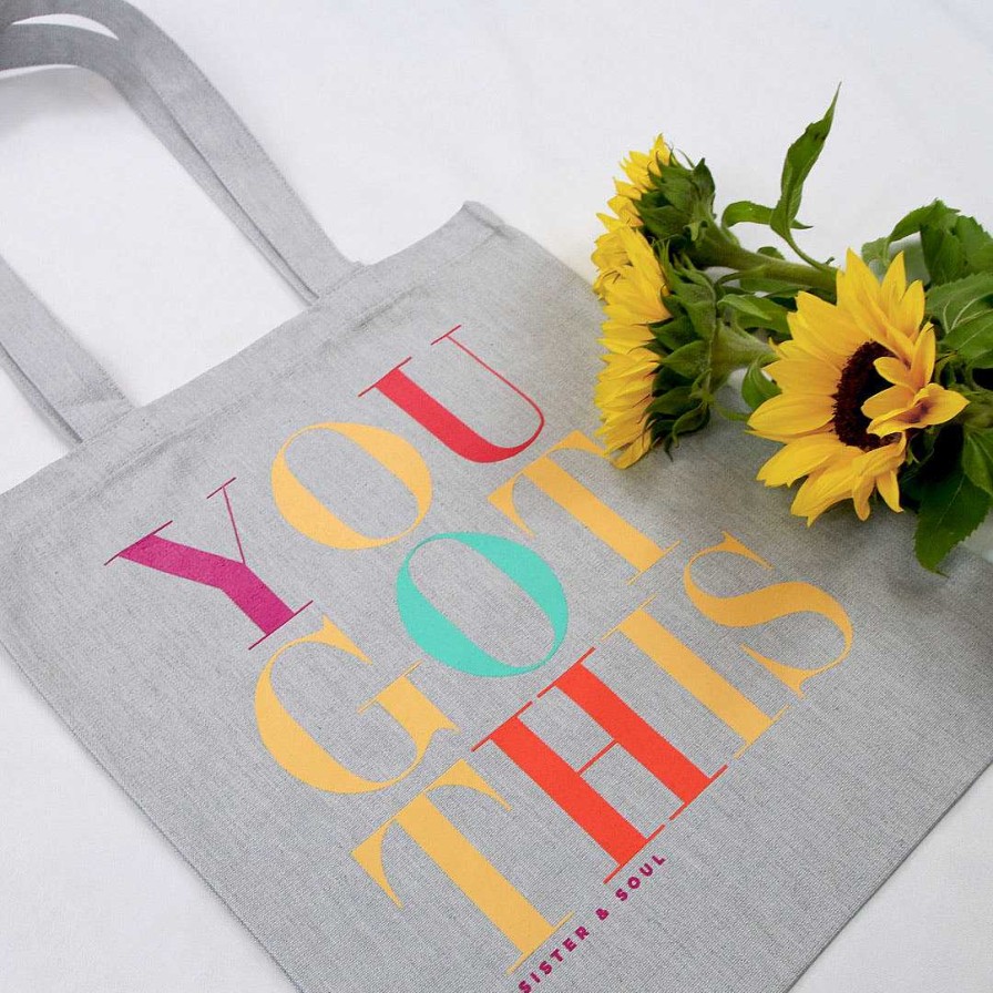 Accessories Tees Tanks & Totes | You Got This - Canvas Tote Bag - Grey