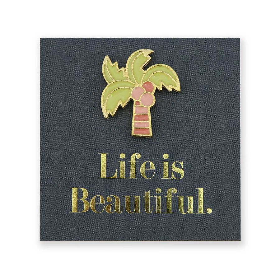 Accessories Accessories | Lovely Pins! Life Is Beautiful! - Palm Tree Enamel Badge Pin - (10325)