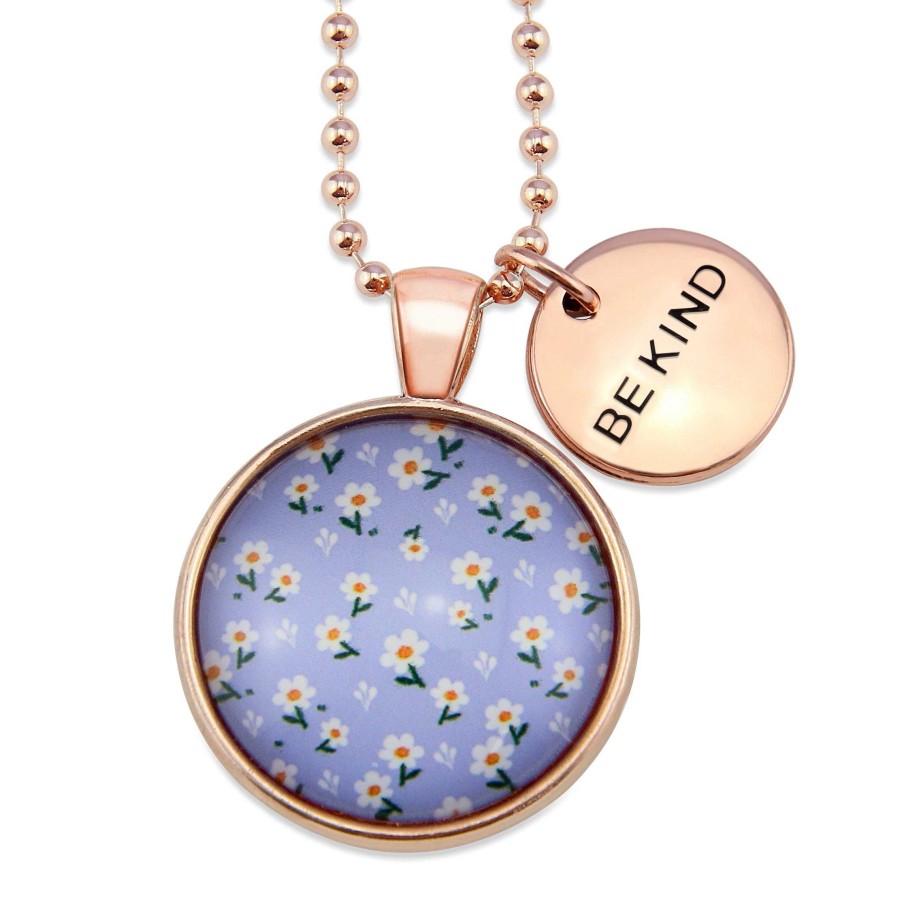 Jewellery Papa Glewy | Spring - 'Be Kind' Rose Gold Necklace - Daisy Garden (10133)