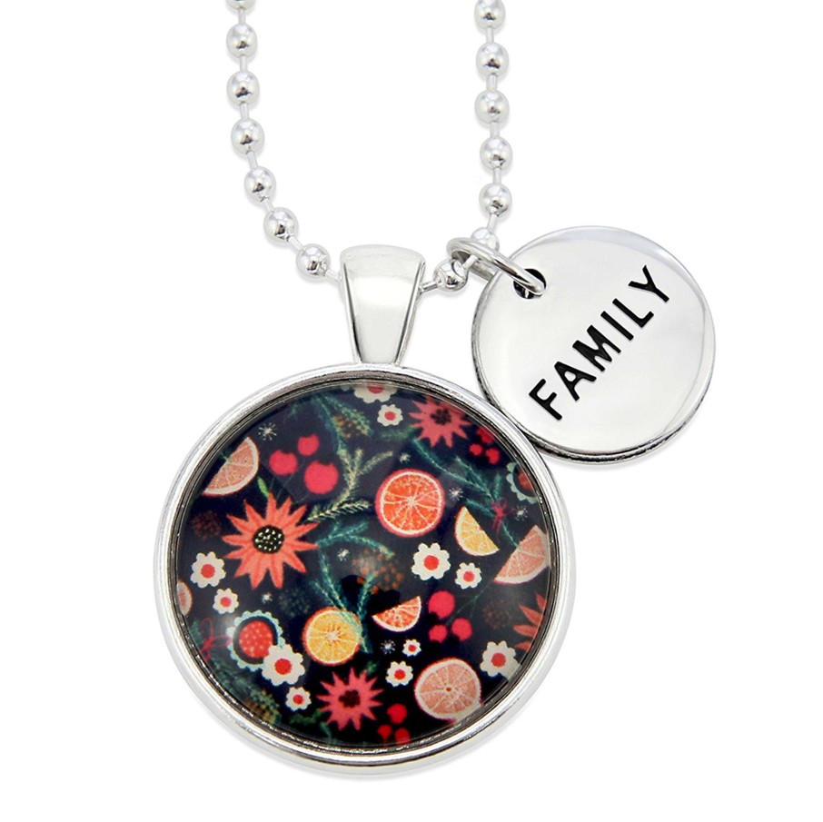 Jewellery Papa Glewy | Christmas - Bright Silver 'Family' Necklace - Christmas Spice (10541)