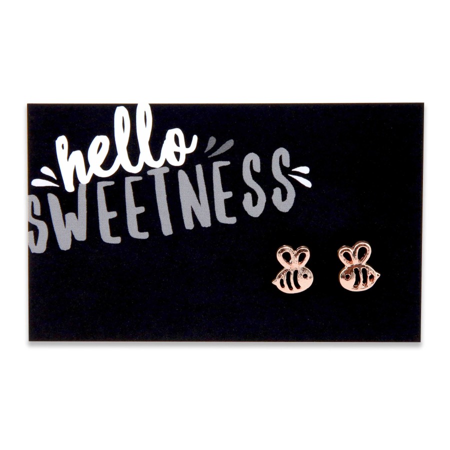 Jewellery Cute Stud Earrings | Hello Sweetness! Bumble Bee Earring Studs - Rose Gold (9416)