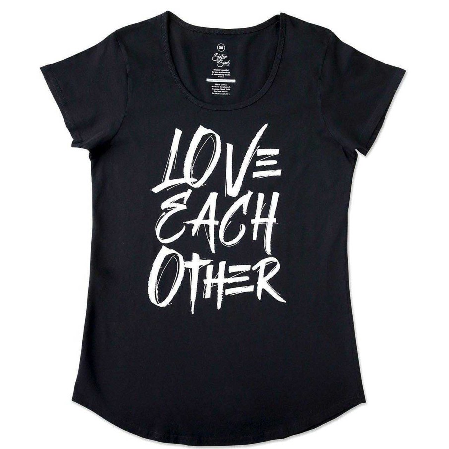 Apparel 50% Off | Love Each Other Tee - Black Scoopy