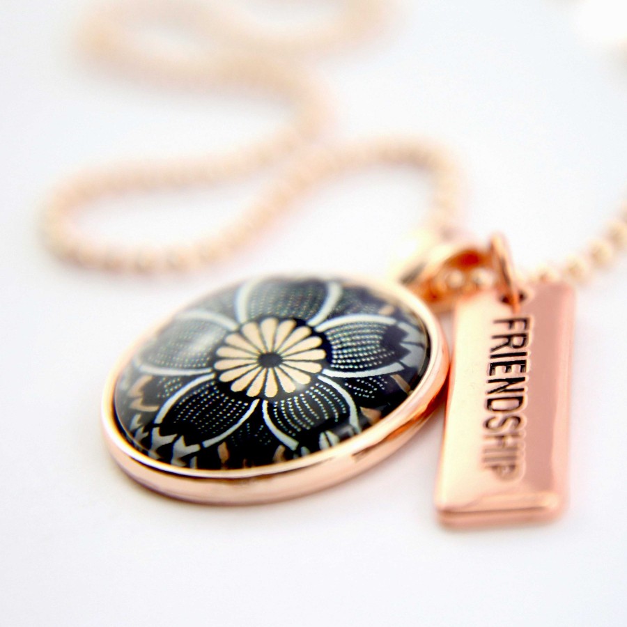 Jewellery Papa Glewy | Heart & Soul Collection - Rose Gold ' Friendship ' Necklace - Buttercup (10544)