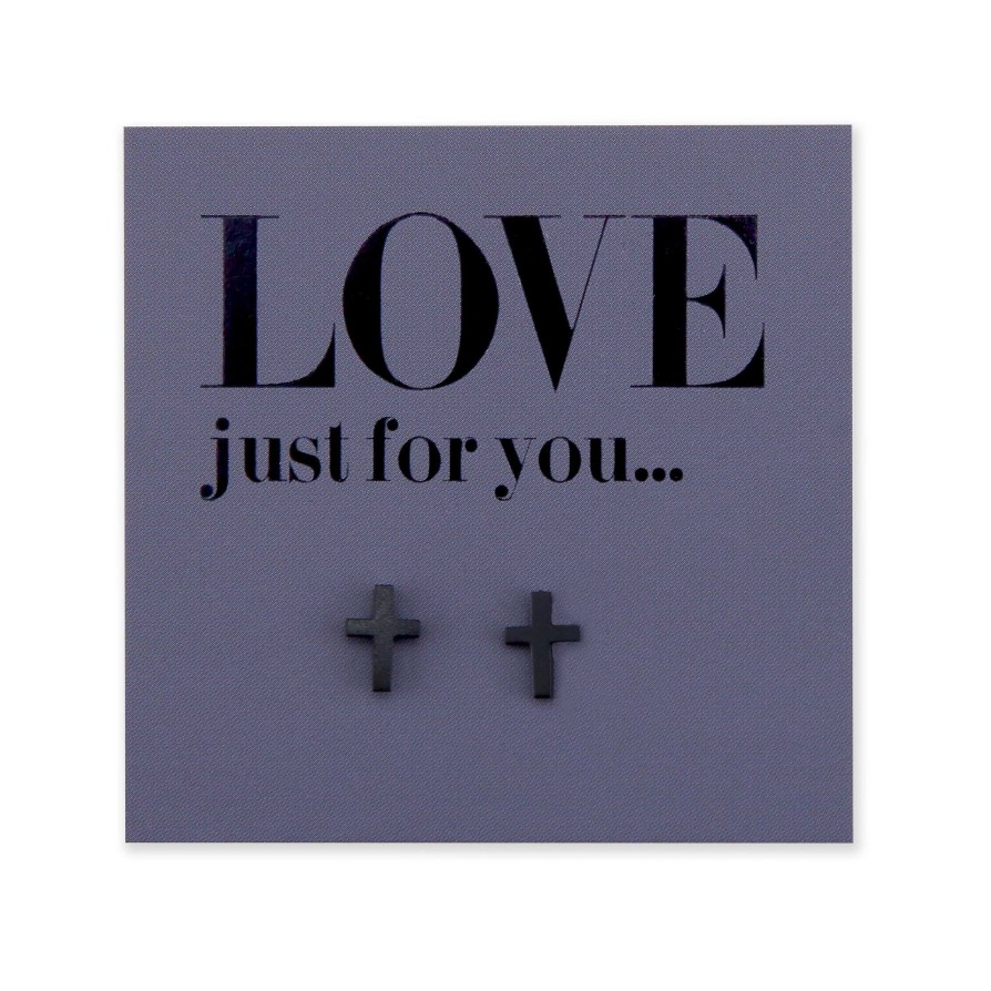 Jewellery Premium Studs | Stainless Steel Earring Studs - Love Just For You - Cross